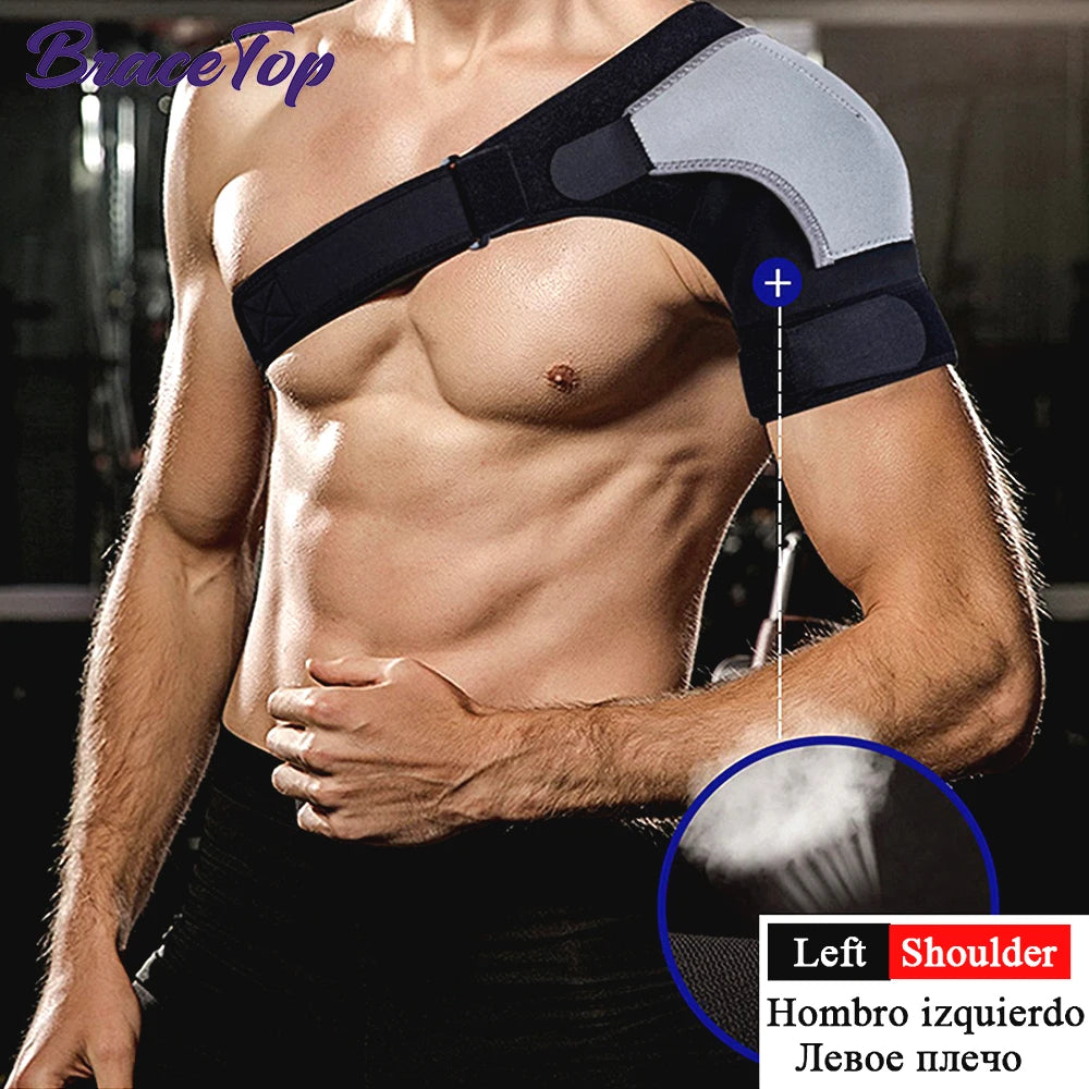 Sports Recovery Shoulder Brace for Men and Women Back Stability Support Adjustable Fit Sleeve Wrap Relief Injuries Tendonitis