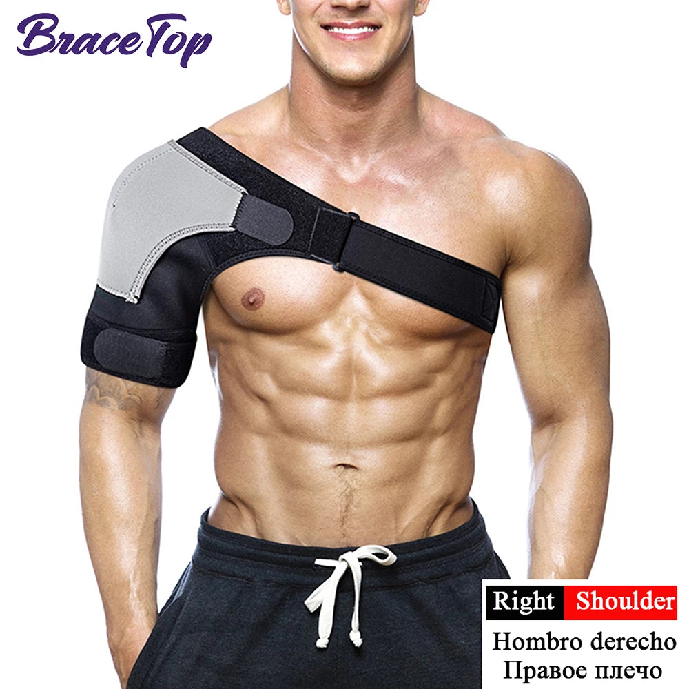 Sports Recovery Shoulder Brace for Men and Women Back Stability Support Adjustable Fit Sleeve Wrap Relief Injuries Tendonitis