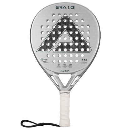 AMA SPORT First Titanium Silver Surface Padel Racket with Precision Holes