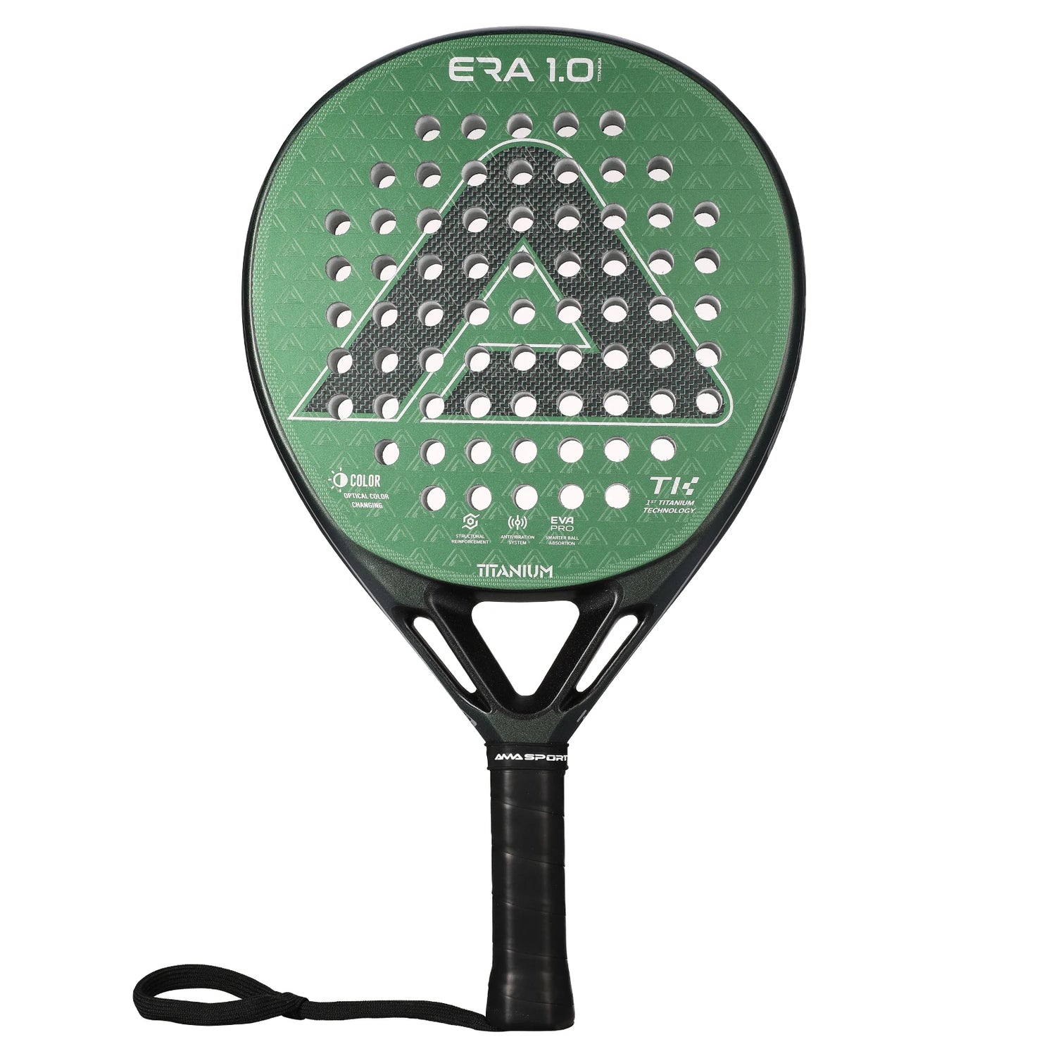 AMA SPORT First Titanium Silver Surface Padel Racket with Precision Holes